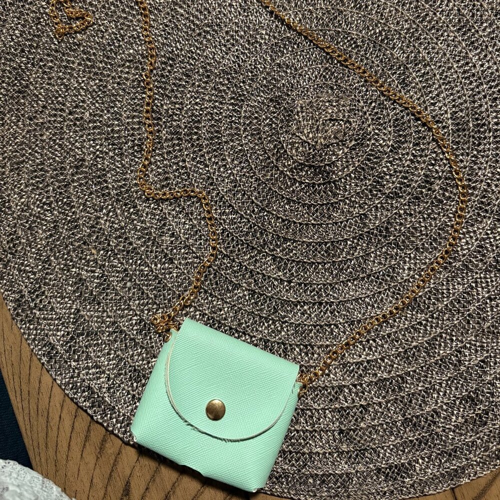 Apple 1st generation Airpod case mint green colored mini purse case